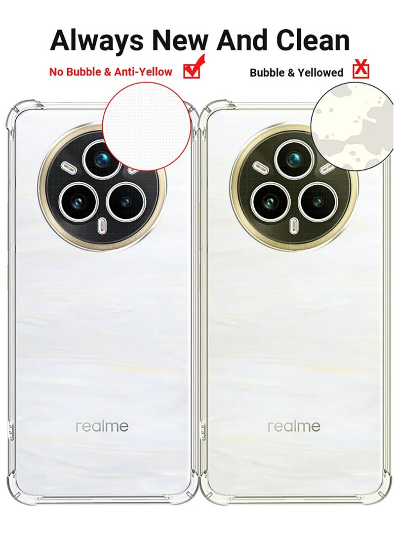 QIRG Case for Realme 14 pro Clear TPU Four Corners Grade Protection Cover Transparent Silicone - Image 4