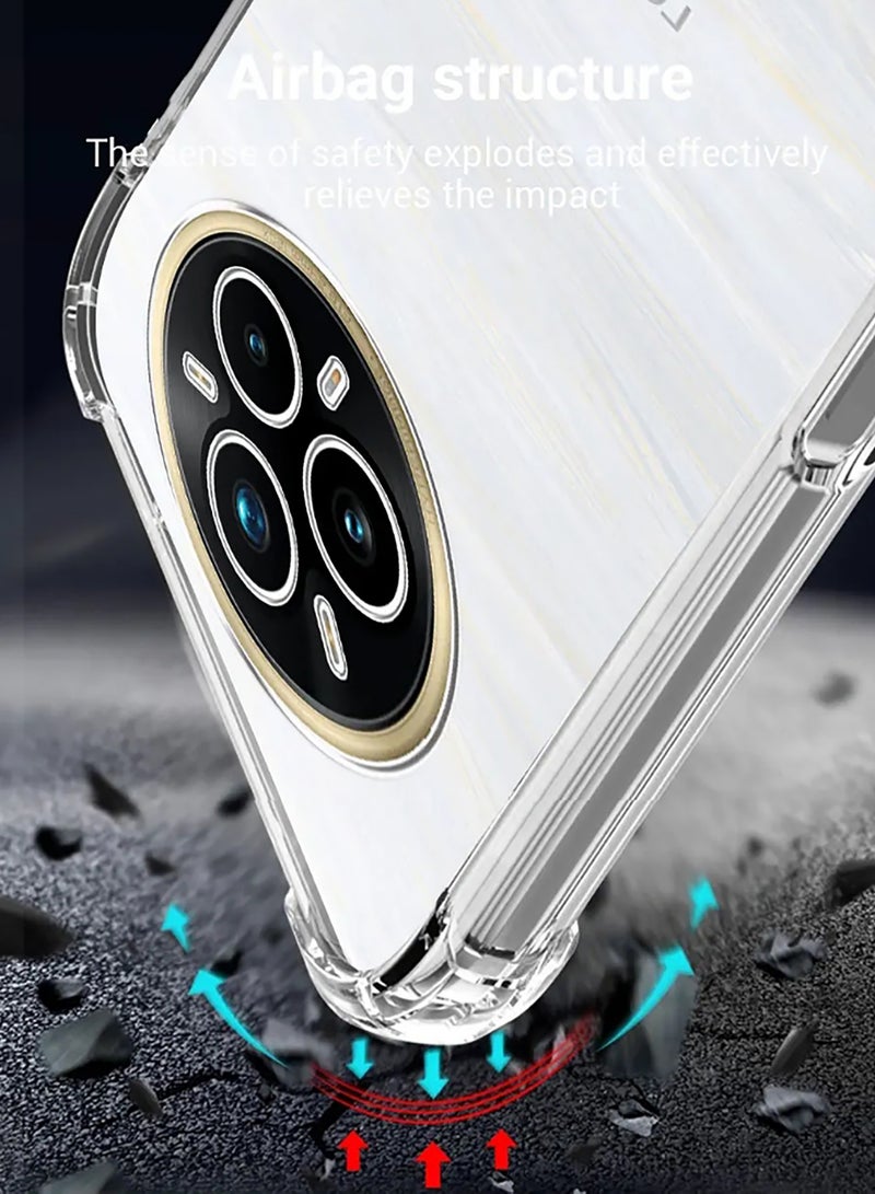 QIRG Case for Realme 14 pro Clear TPU Four Corners Grade Protection Cover Transparent Silicone - Image 3