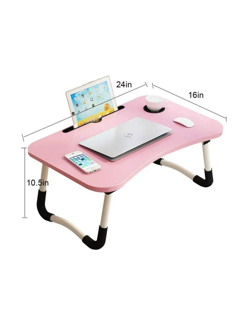 Yuwell Laptop Desk For Bed or Couch, Lap Desk, Working in Bed Desk, Home Office Desks, Breakfast Tray, Desk With Cup Holder, Watching Movies in Bed, Laptop Stand Foldable Legs Desk - Image 2