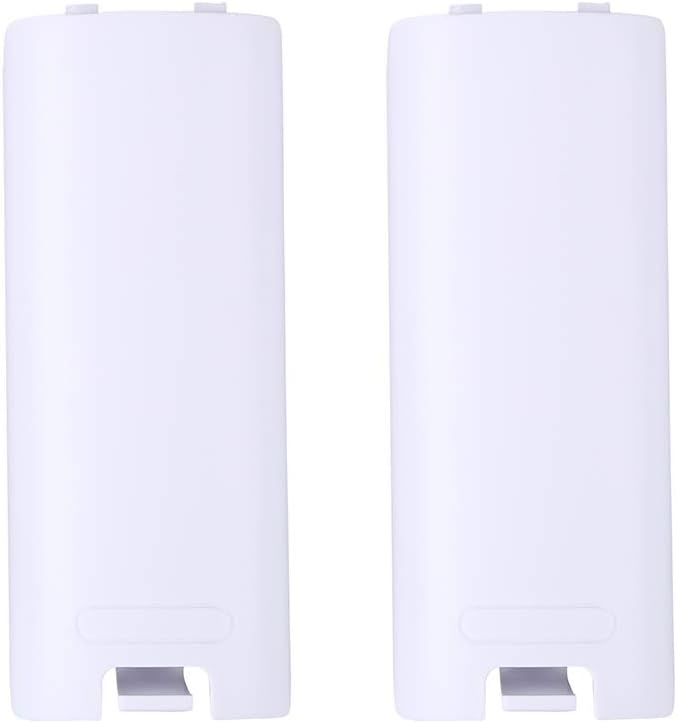 Trenro Wii Remote Controller Battery Cover, 2 Pack Back Cover Replacement for Nintendo Wii U Remote – White - Image 1