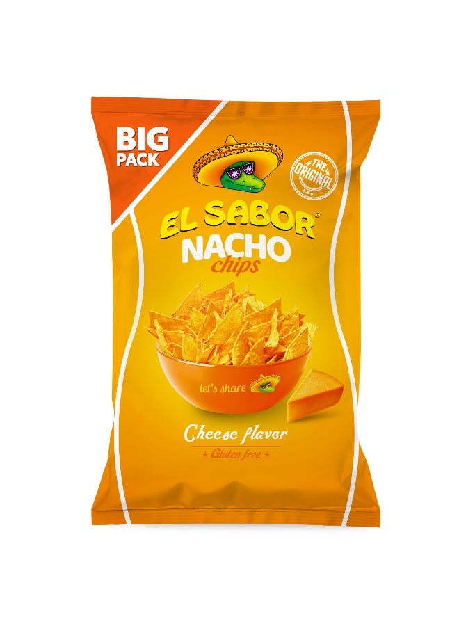 El Sabor Nacho Chips Cheese 180G, Corn Tortilla Chips For Dips Parties And Snacking - Image 1