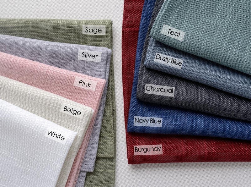 MIUCO Semi Sheer Curtains Poly Linen Textured Solid Grommet Curtains 63 Inches Long for Bedroom 2 Panels (2 x 37 Wide x 63" Long) Dusty Blue - Image 5