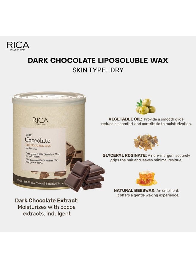 Rica Dark Chocolate Wax for Sensitive Skin - 800ml (Set of 2) - Image 2