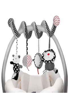 Black & White Sensory Spiral - Infant Car Seat, Crib Bar, Baby Stroller Soft Activity Toy