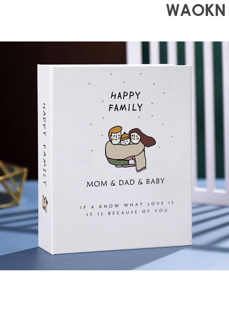 دبليو أيه أو كي أن كتاب تخزين الألبوم ، مصمم بطريقة عصرية ولطيفة وبسيطة وجوية ، مع ألبوم مجموعة صور بلاستيكية ستة بوصات ، كتاب ألبوم كبير السعة مع جيب ، يمكن تخزين 100 ألبوم. - Image 1