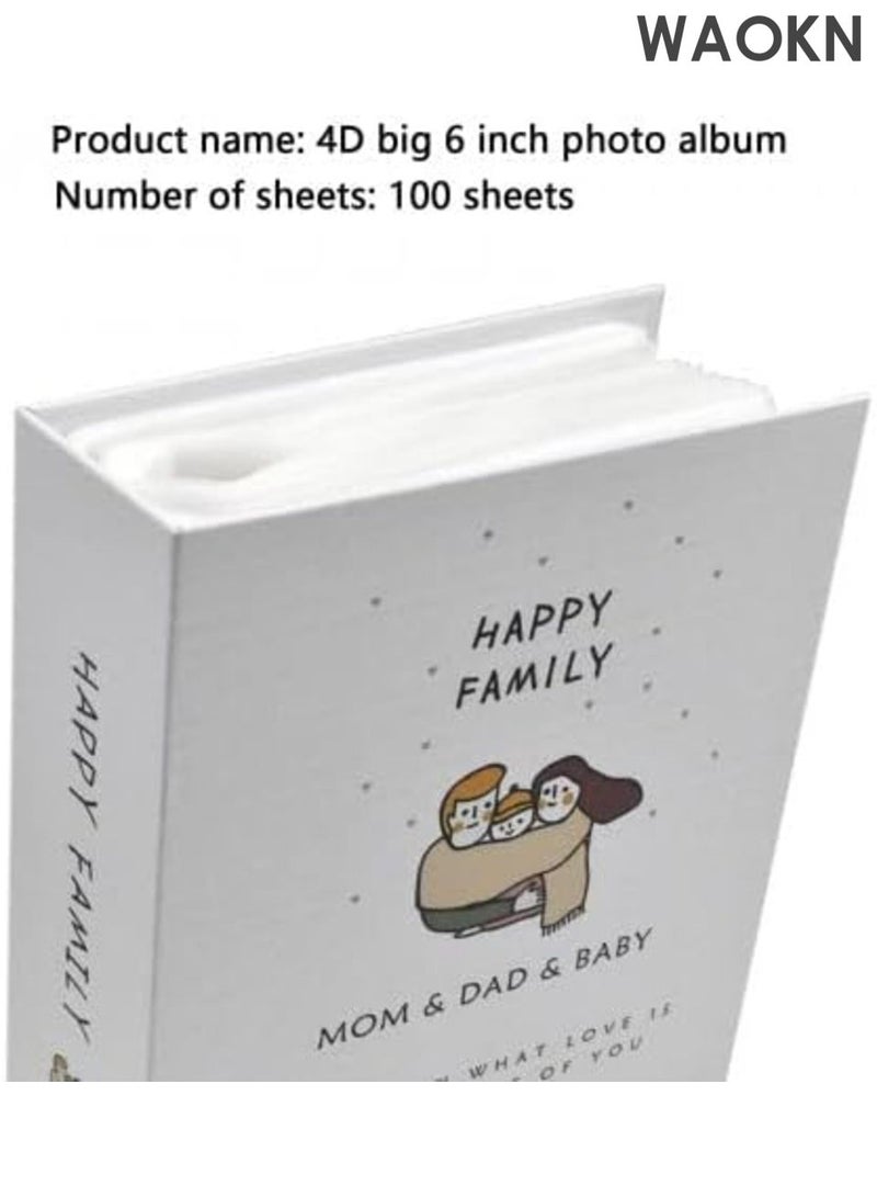 دبليو أيه أو كي أن كتاب تخزين الألبوم ، مصمم بطريقة عصرية ولطيفة وبسيطة وجوية ، مع ألبوم مجموعة صور بلاستيكية ستة بوصات ، كتاب ألبوم كبير السعة مع جيب ، يمكن تخزين 100 ألبوم. - Image 2