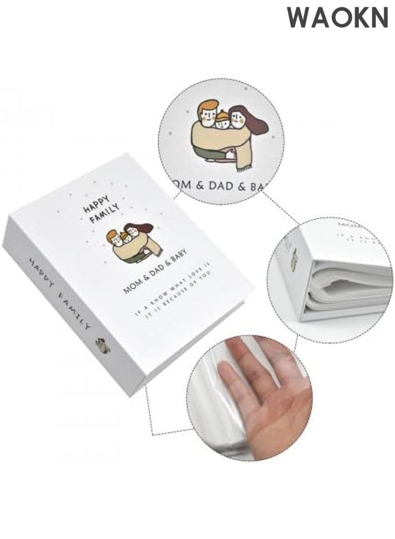 دبليو أيه أو كي أن كتاب تخزين الألبوم ، مصمم بطريقة عصرية ولطيفة وبسيطة وجوية ، مع ألبوم مجموعة صور بلاستيكية ستة بوصات ، كتاب ألبوم كبير السعة مع جيب ، يمكن تخزين 100 ألبوم. - Image 3