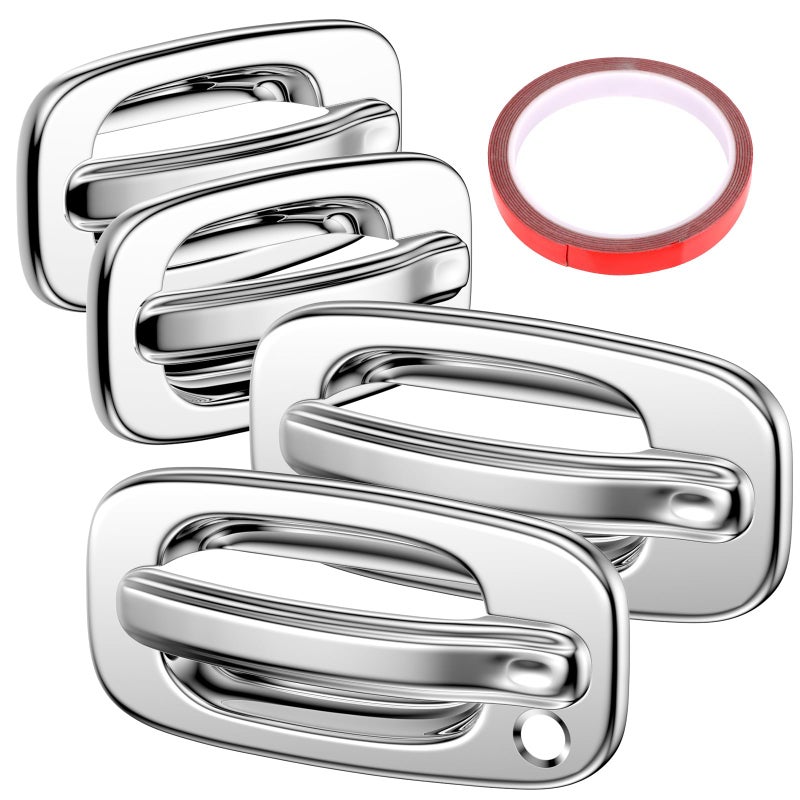 Tutor Auto Chrome Door Handle Covers Compatible with 9906 Chevrolet Silverado Tahoe Avalanche Suburban  9906 GMC Yukon Sierra 0206 Cadillac Escalade WO Passenger Side Keyhole