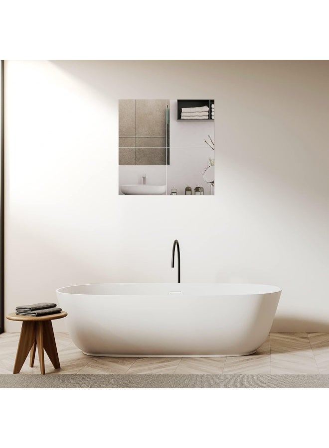 TPGP 4 Pieces Wall Mirror Sticker 30 X 30 Cm, Explosion-Proof Flexible Acrylic Mirror Adhesive, Plastic Diy Frameless Wall Decoration For Bathroom, Living Room, Bedroom - Image 4