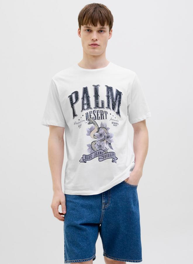 ريبل تيشيرت بياقة دائرية وطبعة جرافيك - Image 2