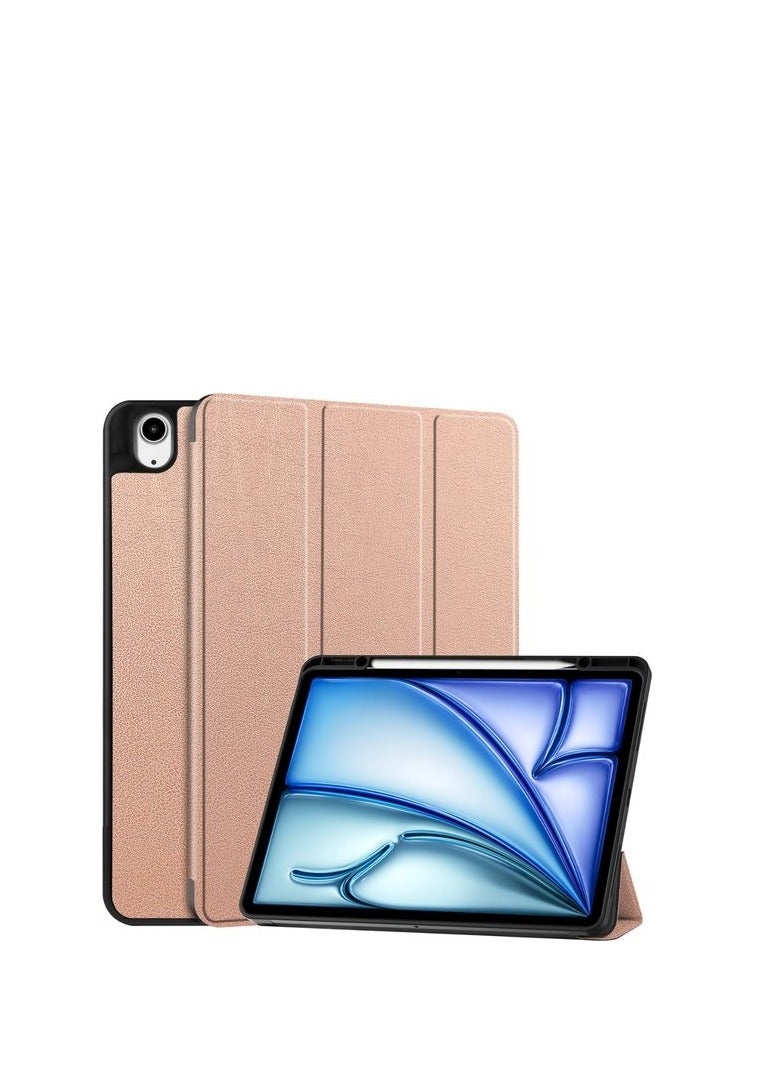 Case for iPad Air 11 inch M2 2024 iPad Air 5 4 10.9 2022 2020 Generation with Pencil Holder Smart Cover Soft TPU Back Black Rose Gold Leather - Image 4