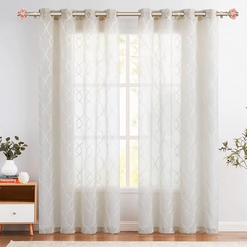 USFOOK Curtain Rods 32 to 58 Inches (2.6-4.8ft), USFOOK 7/8 InchTelescoping Splicing Drapery Rods for Windows 20 to 54 Inch, Decorative Curtain Rod for Home Decor with Rose Gold Translucent Finials - Image 3