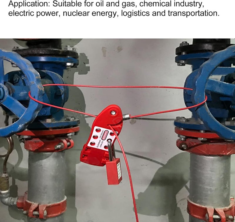 klarako Cable Lockout Hasp, Fish Shaped, Toolbox kit, for Lock Out Tag Out Stations, Red, Adjustable Cable Diameter 4mm/0.16in Length 2m/6.6ft - Image 5