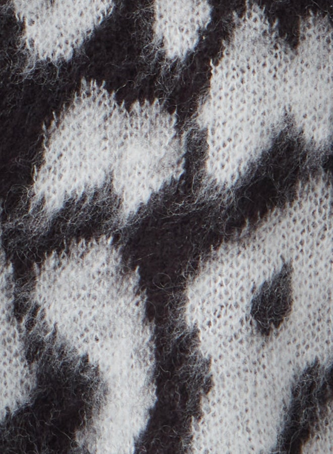 Benetton Girls Animal Print Sweater In Wool Blend - Image 3