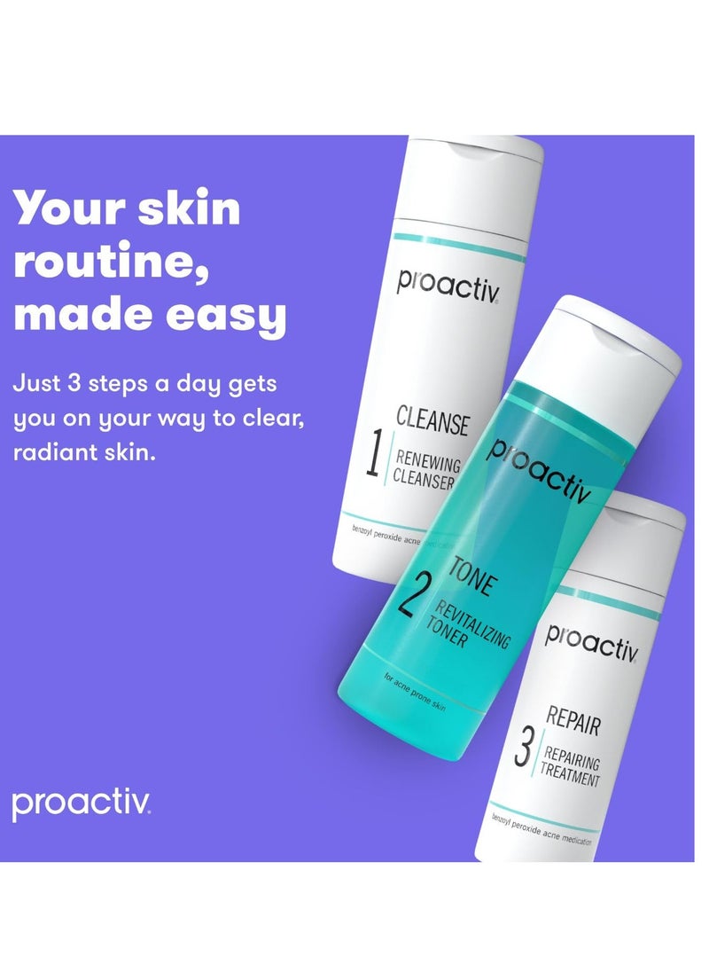 Proactiv - Proactiv 3 Step Acne Treatment - Benzoyl Peroxide Face Wash, Repairing Acne Spot Treatment for Face And Body, Exfoliating Toner - 60 Day Complete Acne Skin Care Kit, Multicolor - Image 1