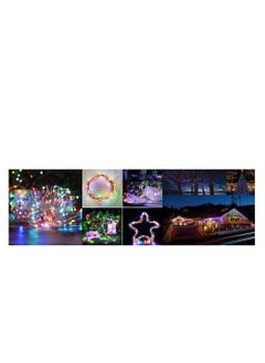 Generic Solar powered string lights, green, red, yellow and blue lighting, 20 meters (200 LEDs)  - Image 1