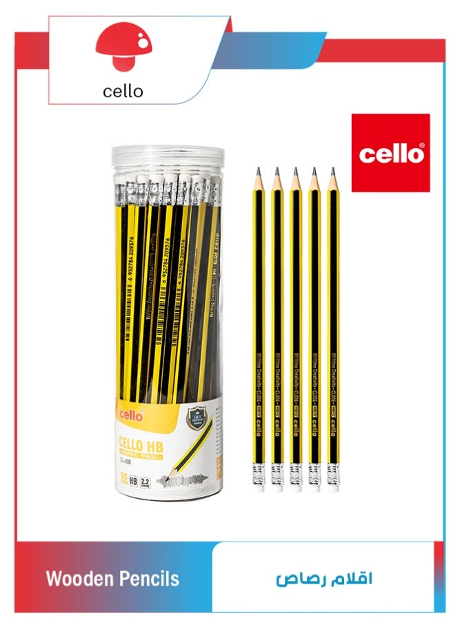 تشيلو 50 قطعة من اقلام رصاص اتش بي، متعدد الالوان غير قابل للانزلاق مع ممحاة، اداة رسم للكتابة للطلاب للامتحانات والمدرسة والمكتب والرسم - Image 1