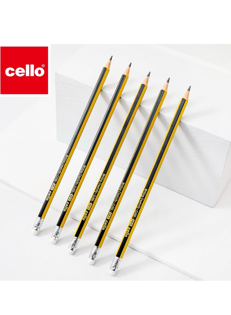 تشيلو 50 قطعة من اقلام رصاص اتش بي، متعدد الالوان غير قابل للانزلاق مع ممحاة، اداة رسم للكتابة للطلاب للامتحانات والمدرسة والمكتب والرسم - Image 5