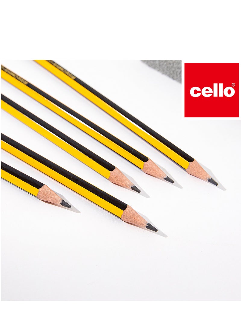 تشيلو 50 قطعة من اقلام رصاص اتش بي، متعدد الالوان غير قابل للانزلاق مع ممحاة، اداة رسم للكتابة للطلاب للامتحانات والمدرسة والمكتب والرسم - Image 2