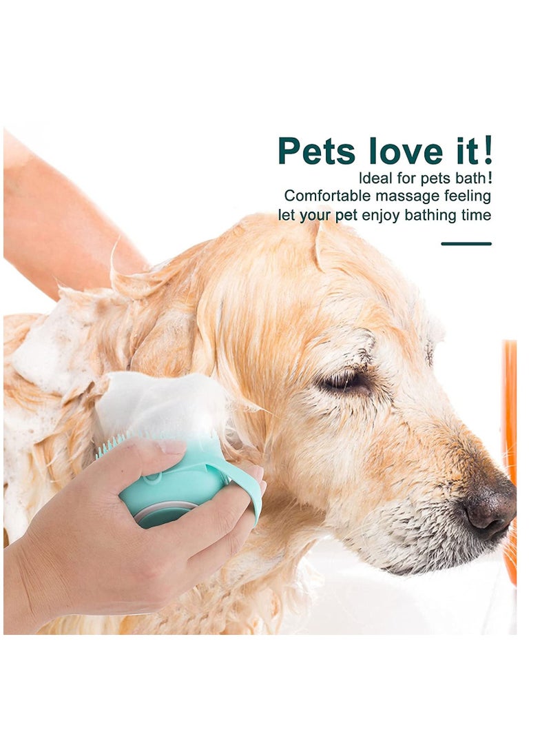 Excefore 2Pcs Pet Dog Bath Brush Comb Silicone Rubber Grooming Puppy Massage Hair Fur Cleaning Soft Shampoo Dispenser - Image 2