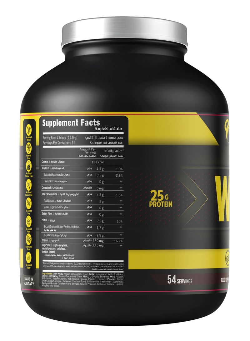Body Builder 100% Whey Protein - 25g Protein, BCAAs, Glutamine, Digestive Enzymes (4 LB, Chocolate Peanut) - Image 3