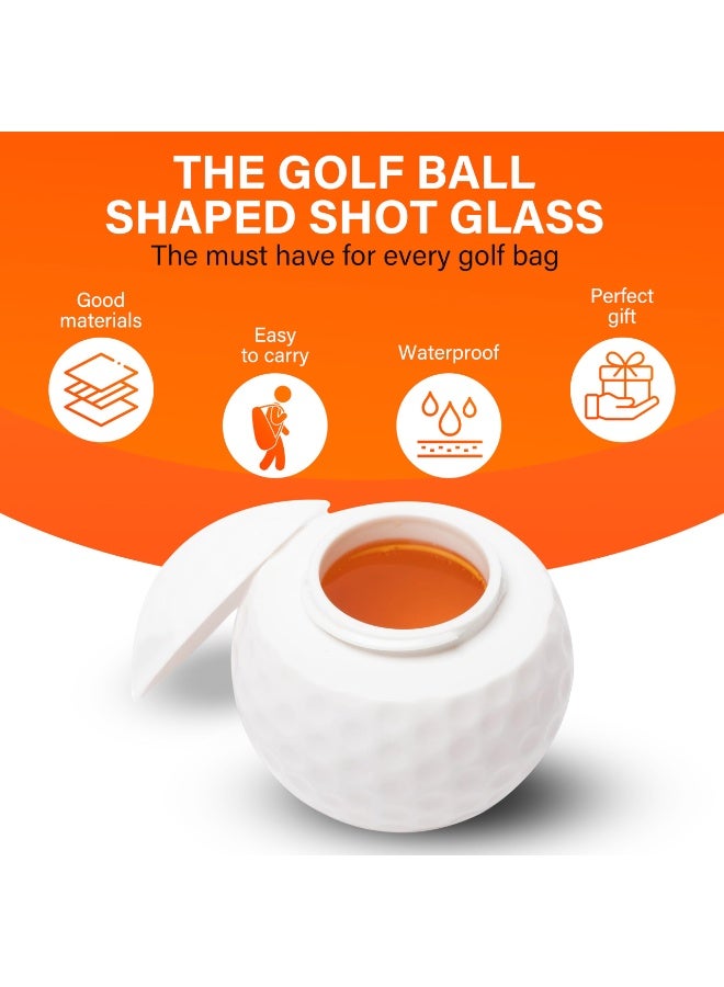 GNAFOTU Golf Ball Shaped Shot Glass, 3 Pieces Golf Cups with Lids - Image 2