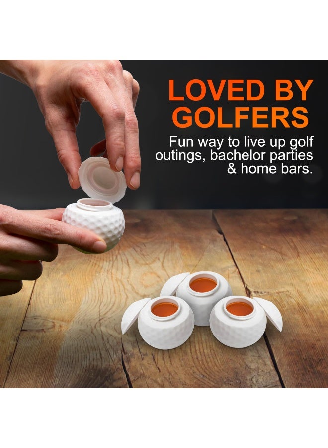 GNAFOTU Golf Ball Shaped Shot Glass, 3 Pieces Golf Cups with Lids - Image 4