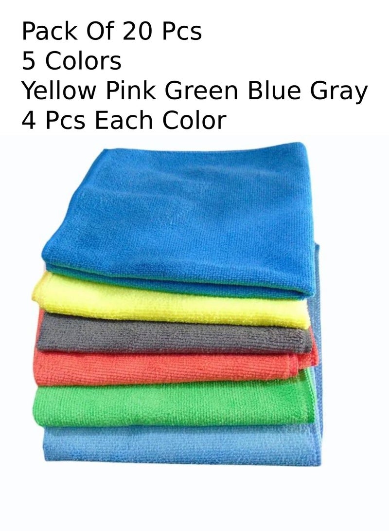 Yuwell Microfiber Cleaning Cloth Cleaning Rag Cleaning Towels 5 Colors Material Polyester 85% Polyamide 15% Wash Dark Colors Separately Kitchen Cleaning Cloth Glass Cleaning Cloths 20 Pcs - Image 2