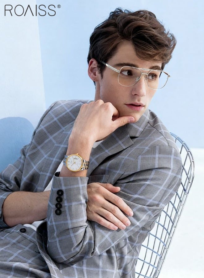 رويس نظارات حجب الضوء الأزرق للرجال مضادة للأشعة فوق البنفسجية والوهج، نظارات قراءة بفلتر للضوء الأزرق، نظارات سداسية الشكل متغيرة اللون مضادة لإجهاد العين، نظارات واقية للكمبيوتر - Image 2