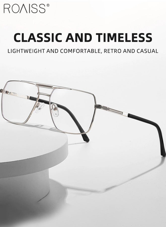 رويس نظارات حجب الضوء الأزرق للرجال مضادة للأشعة فوق البنفسجية والوهج، نظارات قراءة بفلتر للضوء الأزرق، نظارات سداسية الشكل متغيرة اللون مضادة لإجهاد العين، نظارات واقية للكمبيوتر - Image 4