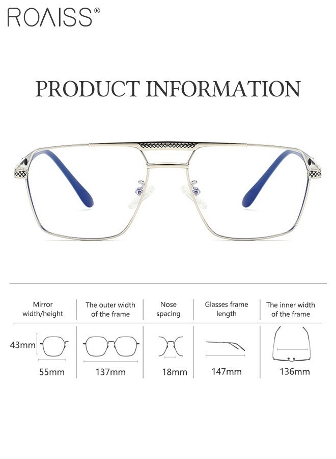 رويس نظارات حجب الضوء الأزرق للرجال مضادة للأشعة فوق البنفسجية والوهج، نظارات قراءة بفلتر للضوء الأزرق، نظارات سداسية الشكل متغيرة اللون مضادة لإجهاد العين، نظارات واقية للكمبيوتر - Image 3
