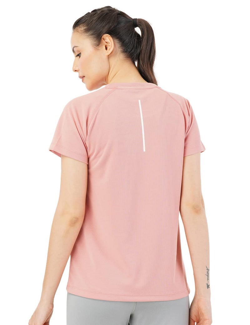 Pump'd Athleisure Women's T-Shirt for Gym -Lightweight, Anti-Odor, UV Protect, Dry Tech, Ultra Soft Seams (Hearty Pink, XL) - Image 2
