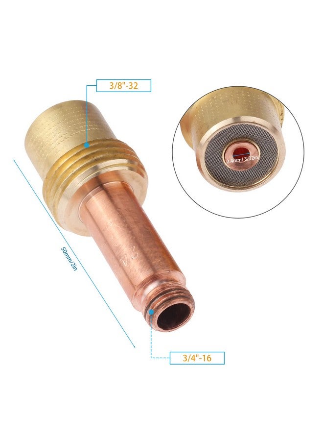 Mtsooning Mtsooning 5PCS 45V26 2.4mm(3/32inchs) Gas Lens Collet Body Copper Consumables KIT for TIG Welding Torch 17,18 and 26 Series  - Image 2