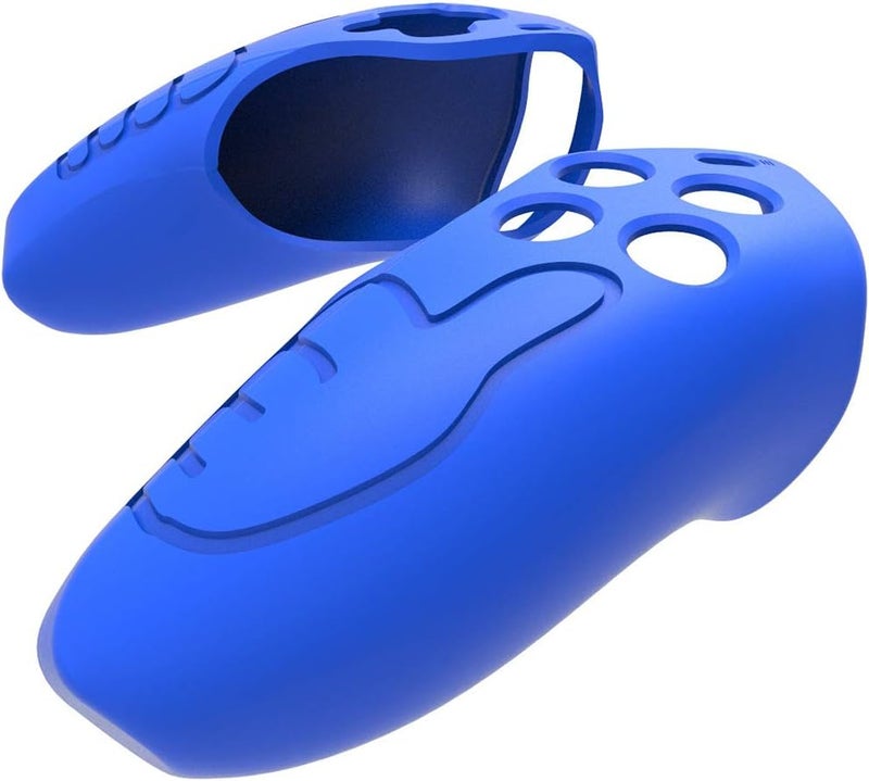 Asokex Skin for PS5 Controller Grips, Silicone Case Cover for PlayStation 5 Anti-Slip Protector with 10pcs Thumb Joysticks Caps (M Type-Blue) - Image 4