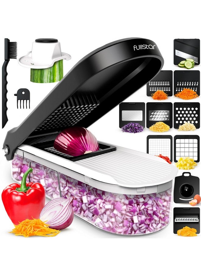 Fullstar Vegetable Chopper, Mandoline Slicer - Cheese Grater, Food Chopper with Container, Kitchen Gadgets, Home Essentials (10-in-1, White/Black) - Image 1