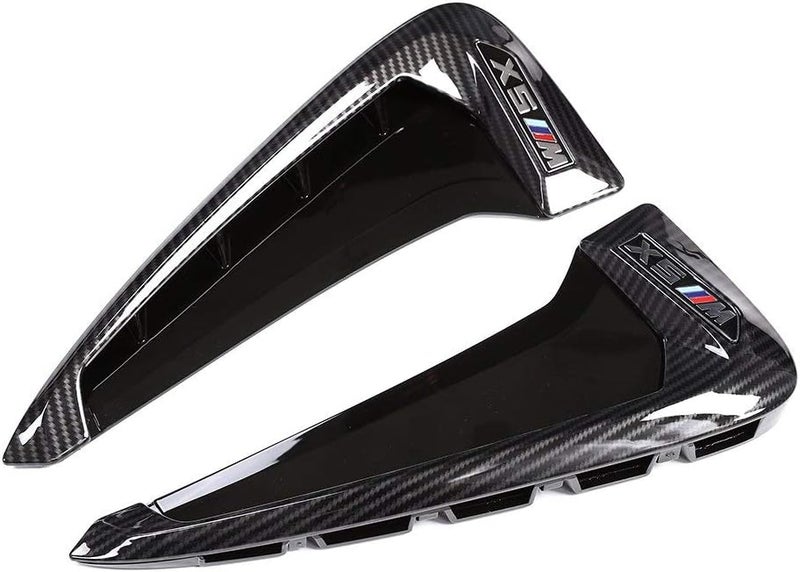 CHEYA Car Carbon Fiber Xdrive Emblem Shark Gills Side Air Flow Fender Vent Decoration Cover Trim for BMW X5 f15 X5M F85 2014-2018 (Carbon +M) - Image 2
