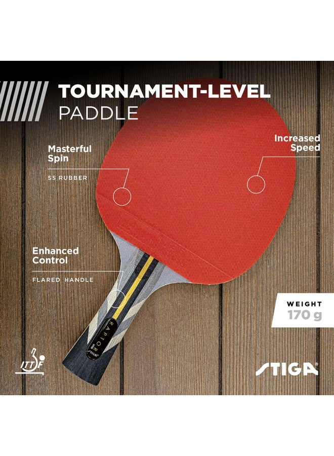 Stiga Carbon Fiber Ping Pong Paddle - 2Mm Sponge, Flared Handle - Performance Table Tennis Racket, Black - Image 2