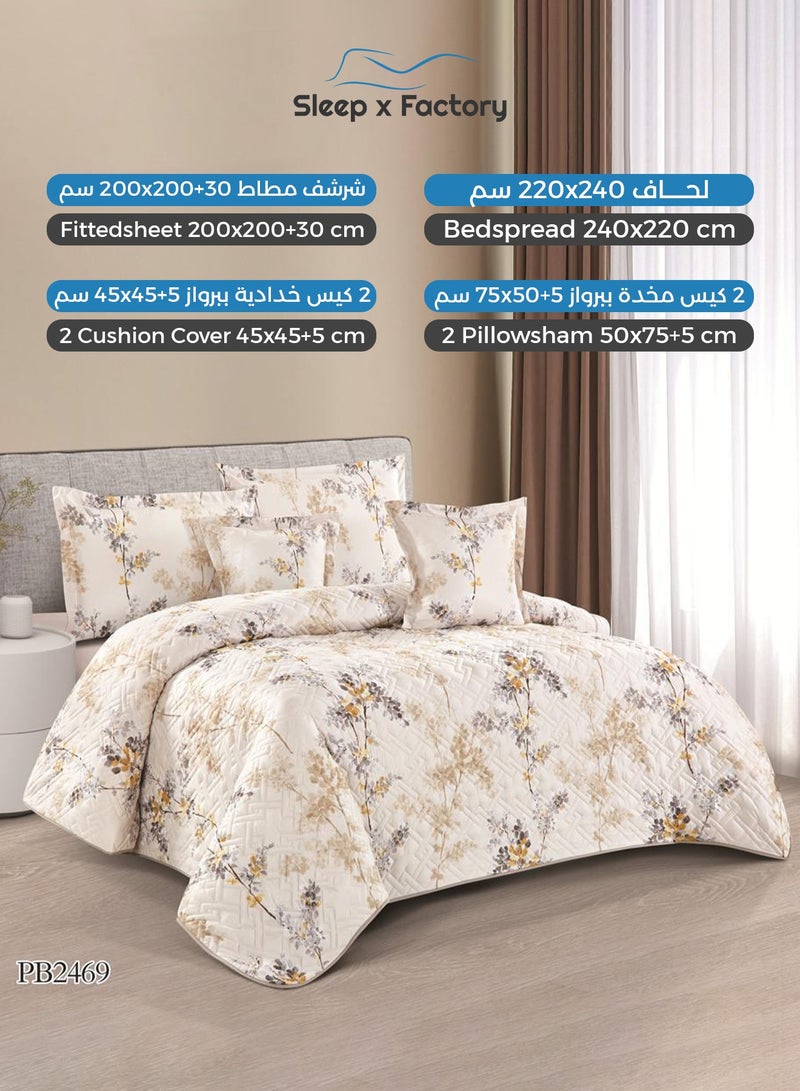 Sleep x Factory 6-Piece Double Compressed Comforter Set – Soft Microfiber Fabric – Elegant Design