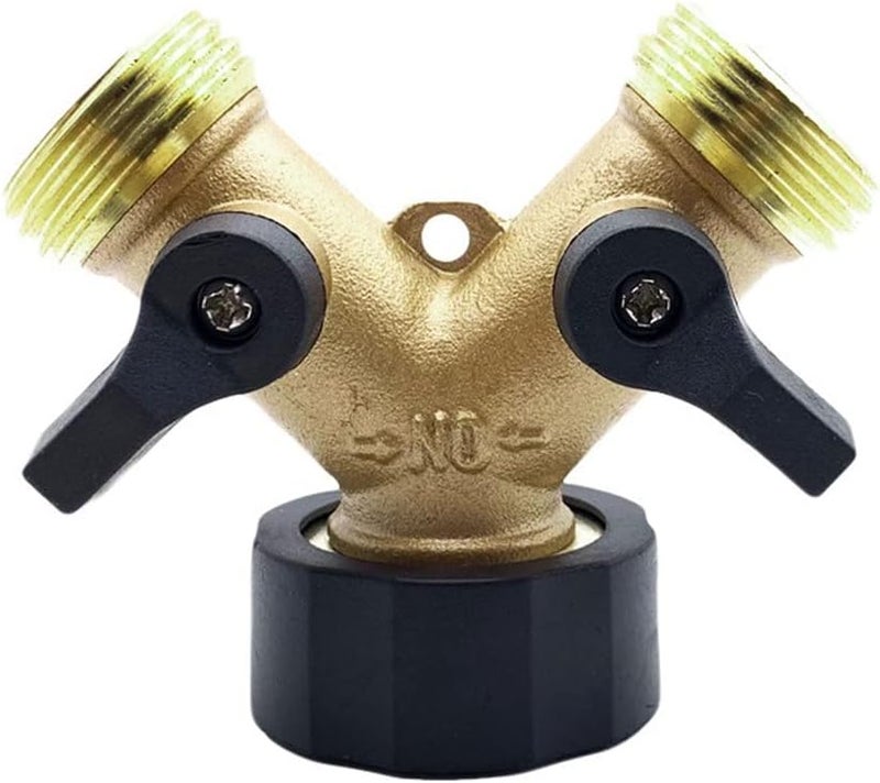 صمام كرة نحاسي من النوع Y ثنائي الاتجاه، مقسم خرطوم حديقة، موصل تحويل المياه، الحجم 1 - Image 2