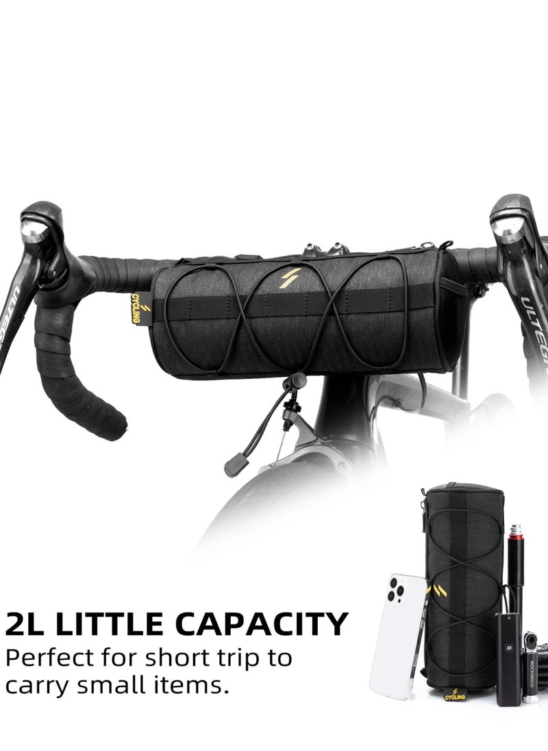 SYOSI - Bike Handlebar Bag, Waterproof Bike Basket Bicycle Front Bag Bicycle Front Bag Frame Storage Roll Bag Mountain Road Bikes Commuter Shoulder Bag Professional Cycling Accessories - Image 1