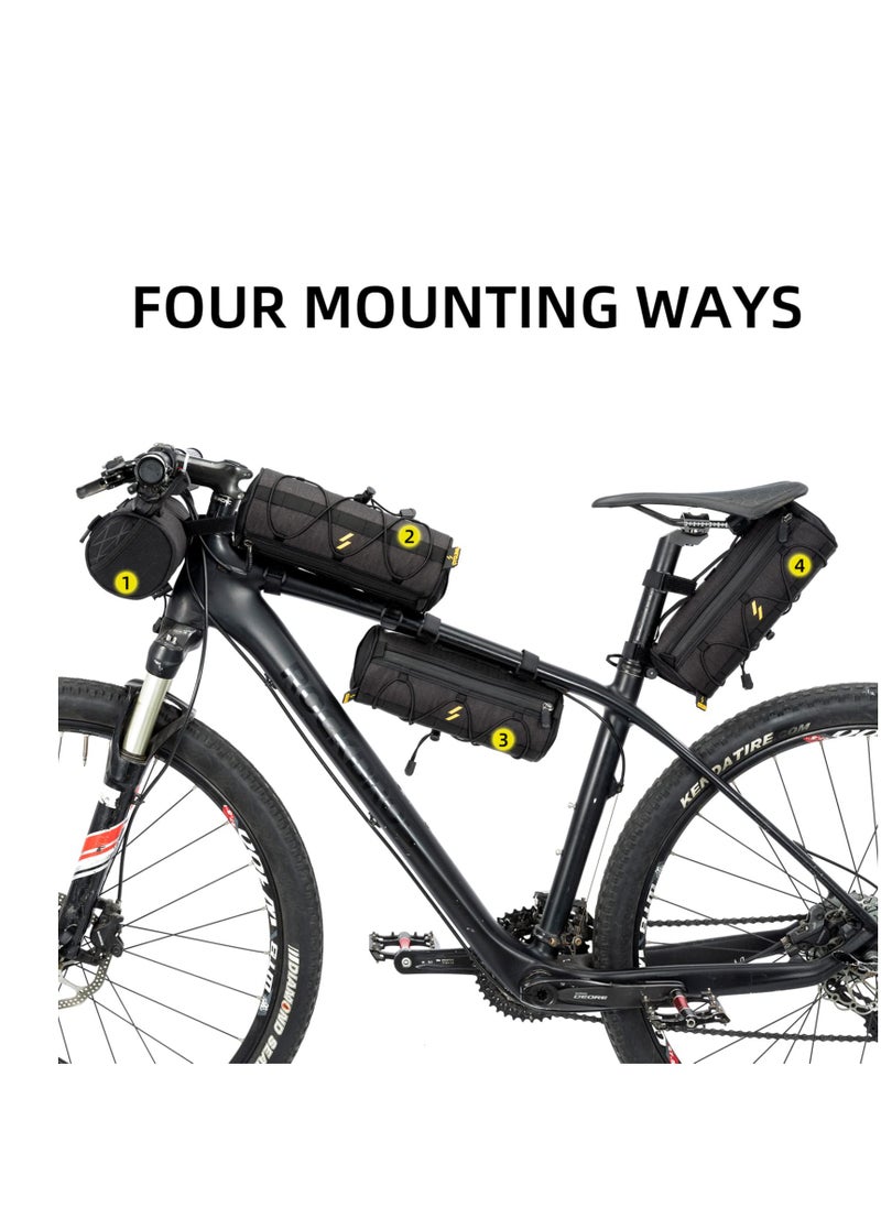 SYOSI - Bike Handlebar Bag, Waterproof Bike Basket Bicycle Front Bag Bicycle Front Bag Frame Storage Roll Bag Mountain Road Bikes Commuter Shoulder Bag Professional Cycling Accessories - Image 1