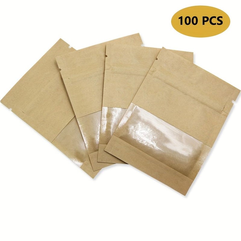 100 Pcs Reusable Self Sealing Coin Envelopes Brown Kraft Paper With Transparent Window 7x9cm 2 7x3 5in For Coin Storage Party Favors Sample Bags Secure Closure - Image 1