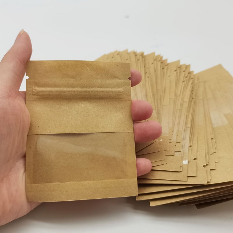 100 Pcs Reusable Self Sealing Coin Envelopes Brown Kraft Paper With Transparent Window 7x9cm 2 7x3 5in For Coin Storage Party Favors Sample Bags Secure Closure - Image 5