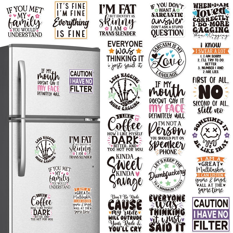 Dazoratix Funny Fridge Magnets Decorative - 20 Pcs Locker Decorations for Adults Cute Word Refridgerator Magnetic Stickers Accessories Gift for Home Kitchen School OfficeSupplies Whiteboard Car Decor - Image 1