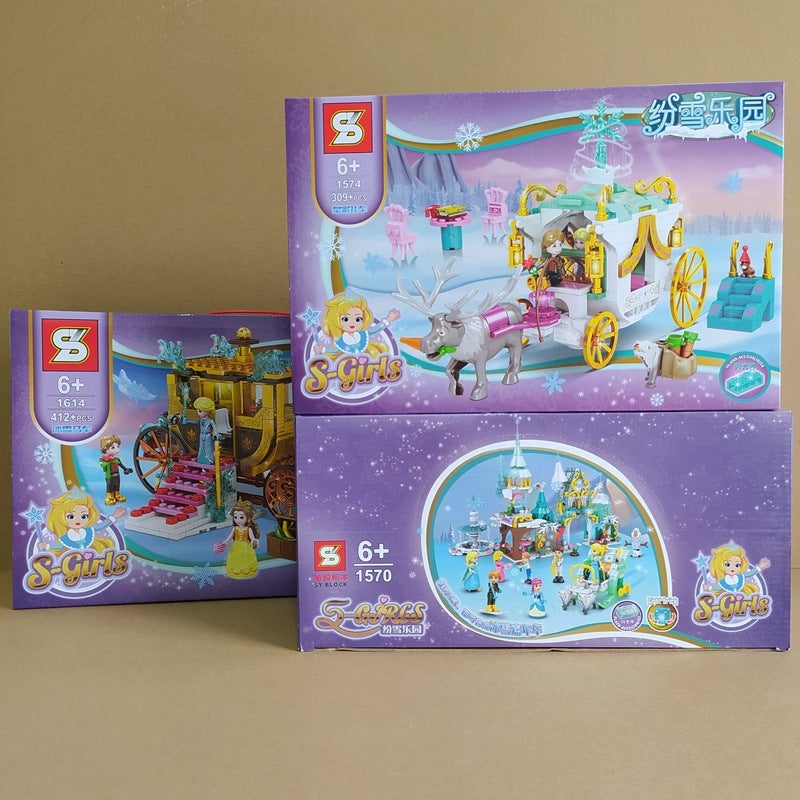 Jizhi Building Blocks 1574 Fenxue Paradise Ice And Snow Carriage Christmas Sled Boys And Girls Creative Activities Holiday Gifts - Image 2