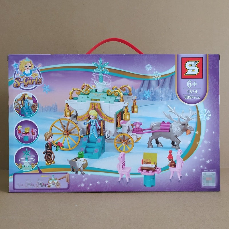 Jizhi Building Blocks 1574 Fenxue Paradise Ice And Snow Carriage Christmas Sled Boys And Girls Creative Activities Holiday Gifts - Image 4