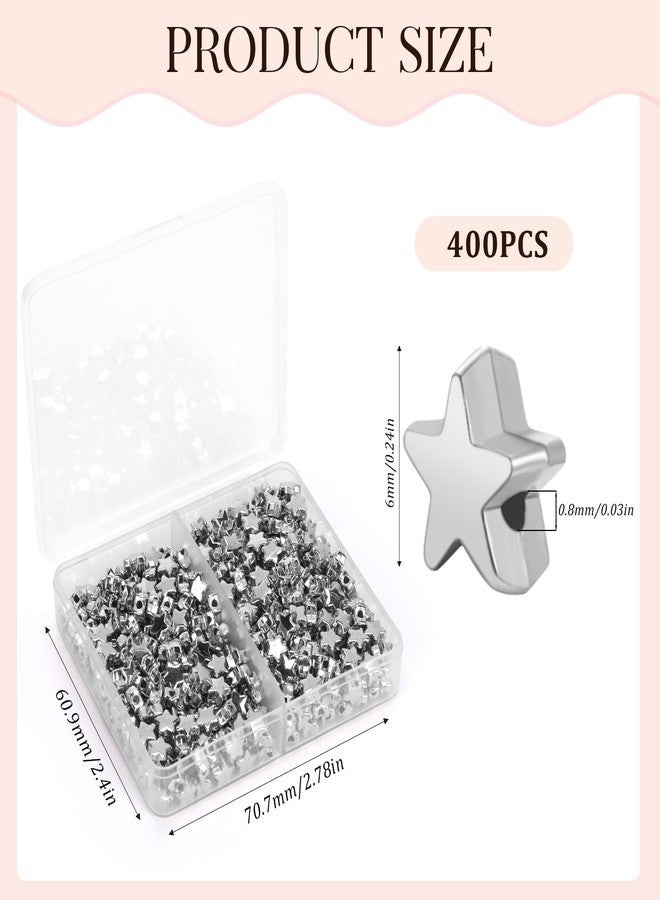 Sliverdew 400 PCS Silver Star Beads - Star Spacer Beads & Charms for Bracelets & DIY Jewelry Crafts - Image 2