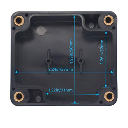 Zulkit Junction Box, Zulkit Project Box IP65 Waterproof Outdoor Box ABS Plastic Electrical Boxes Electronic Enclosure Black 2.48 x 2.28 x 1.38 inch (63 x 58 x 35mm) (Pack of 2) - Image 5