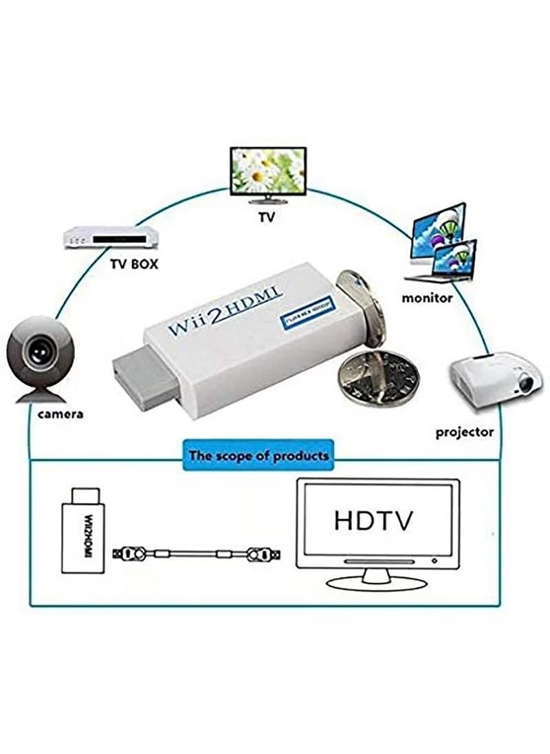 ماركة غير محددة Wii to HDMI Converter Adapter - Upgrade Your Gaming Experience with 720P/1080P HD Output, 3.5mm Audio Video Support - Compatible with Wii Display Modes - For Nintendo Wii Game Accessory  - Image 4