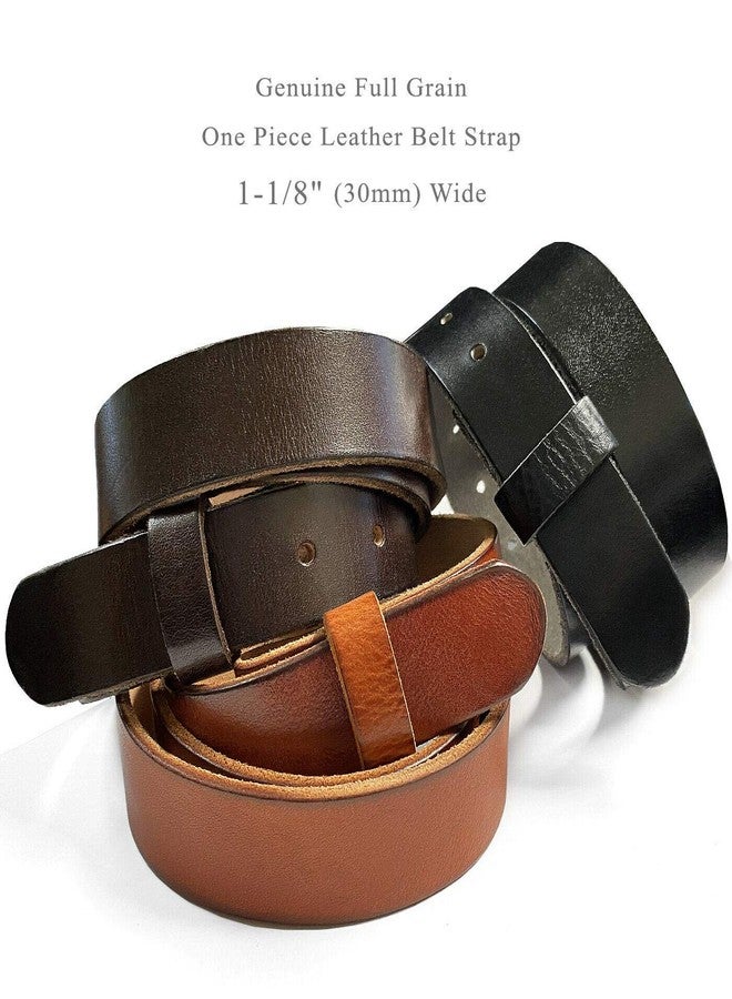 Belts.com BS100 Genuine One Piece Full Grain Leather 1-1/8"(30mm) Wide Belt Strap with Snaps- (Brown, 32) - Image 4